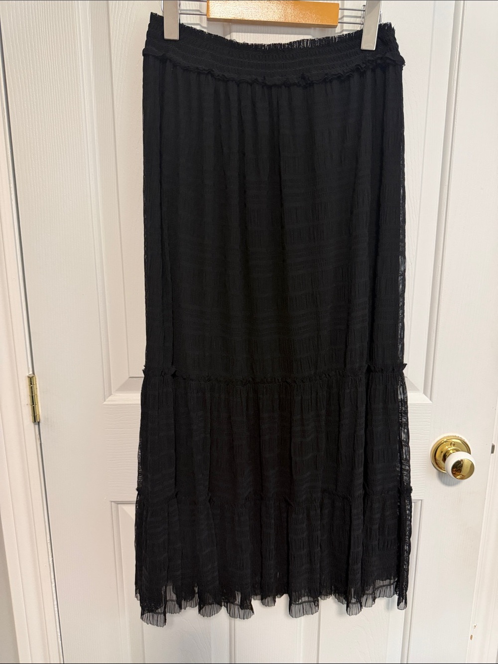 Max Studio Black Tiered Maxi Skirt